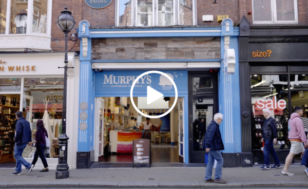 Murphy's Ice Cream shop with blue storefront in Ireland